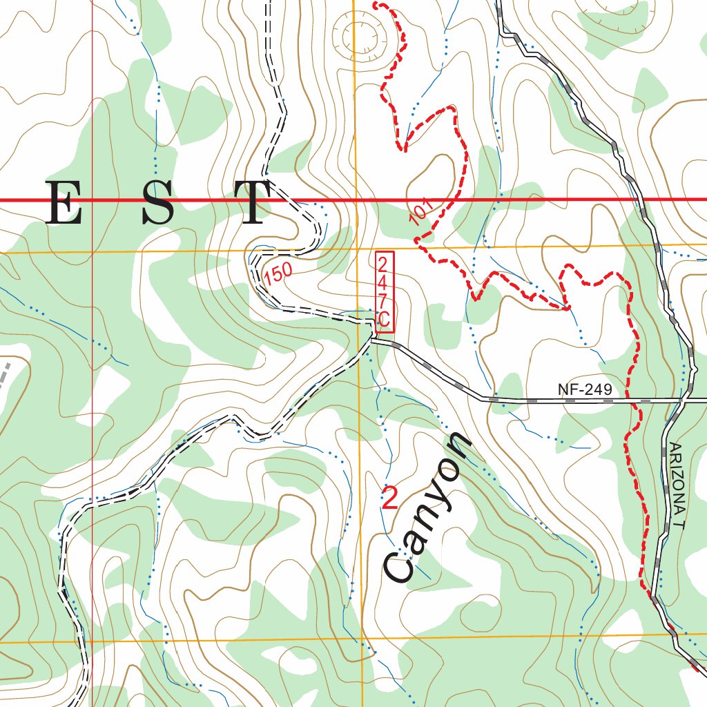 Cooper Ridge, AZ FSTopo Map by US Forest Service - Topo | Avenza Maps