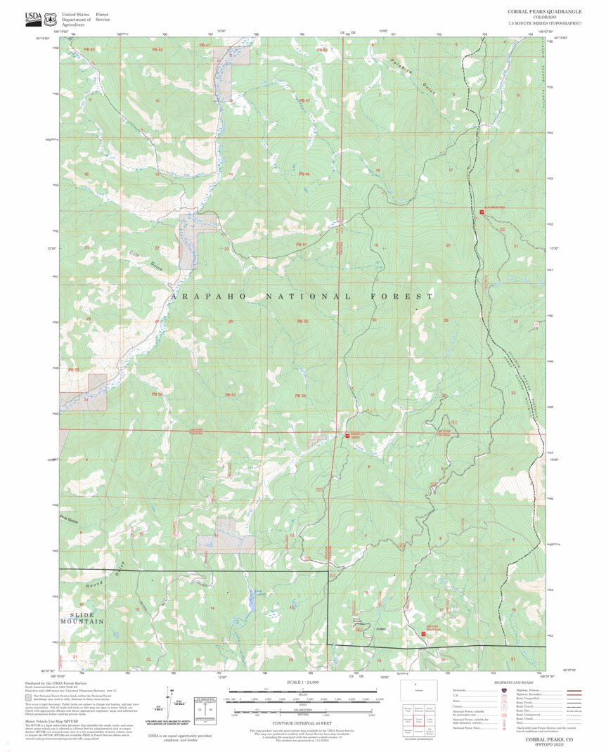 Corral Peaks, CO FSTopo Map by US Forest Service - Topo | Avenza Maps