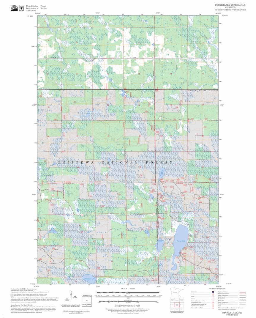 Decker Lake, MN FSTopo Map by US Forest Service - Topo | Avenza Maps