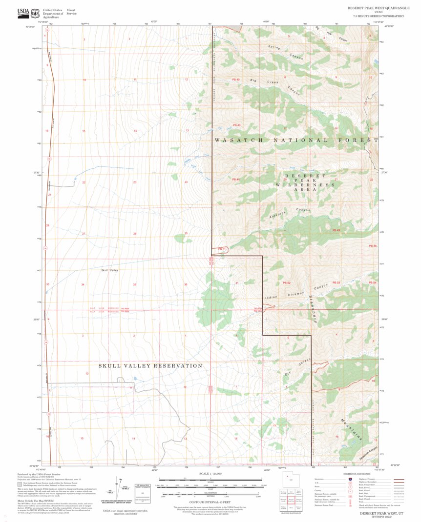 Deseret Peak West, UT FSTopo Map by US Forest Service - Topo | Avenza Maps