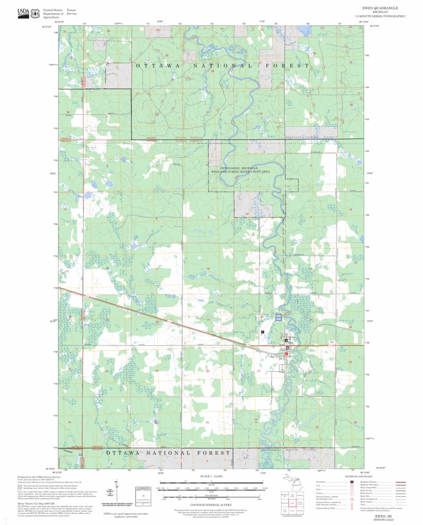 Ewen, MI FSTopo Map by US Forest Service - Topo | Avenza Maps