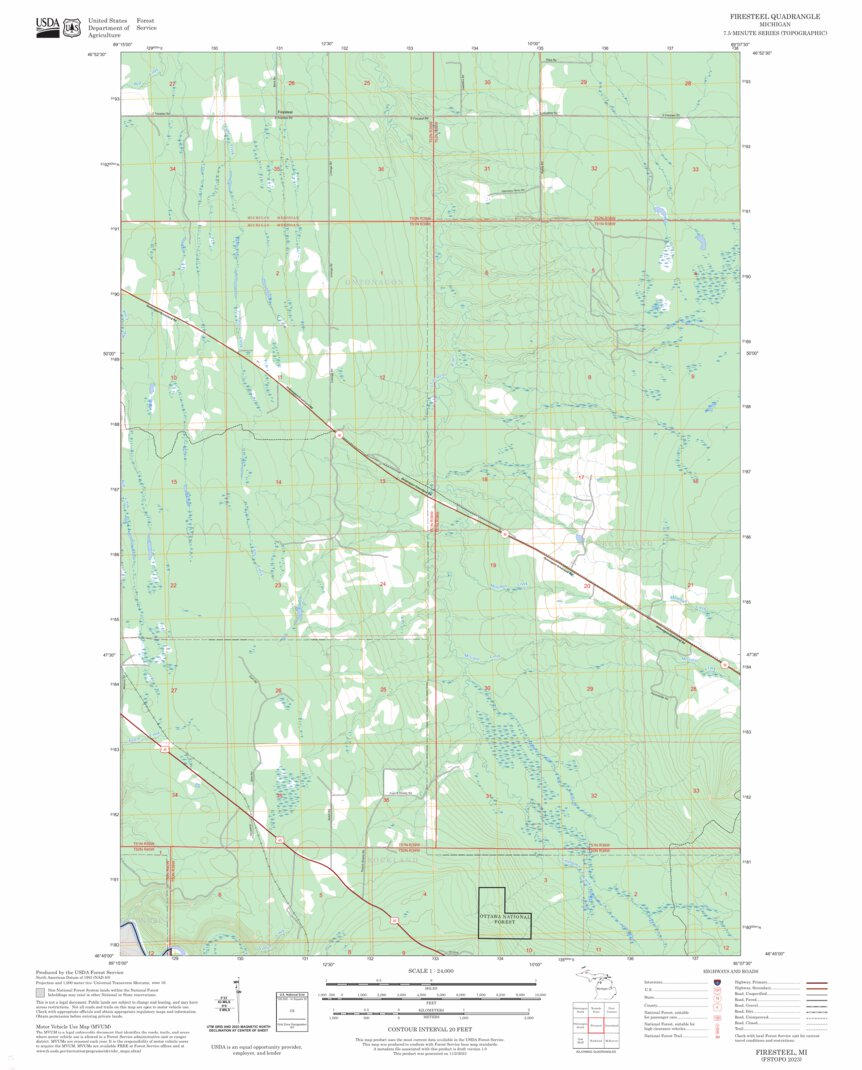 Firesteel, MI FSTopo Map by US Forest Service - Topo | Avenza Maps