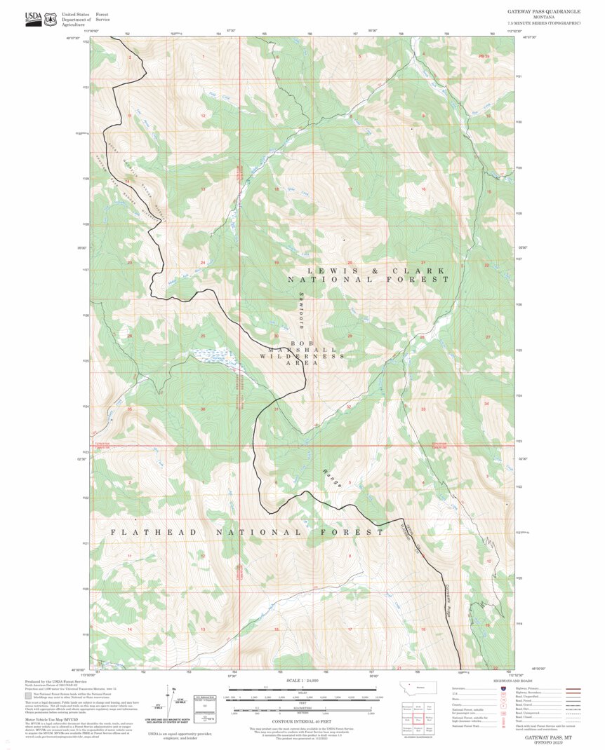 Gateway Pass, MT FSTopo Map by US Forest Service - Topo | Avenza Maps