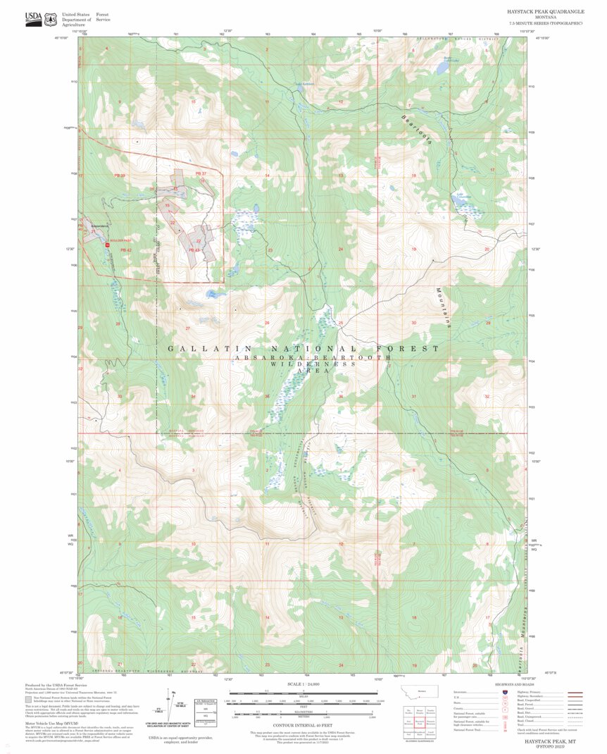 Haystack Peak, MT FSTopo Map by US Forest Service - Topo | Avenza Maps