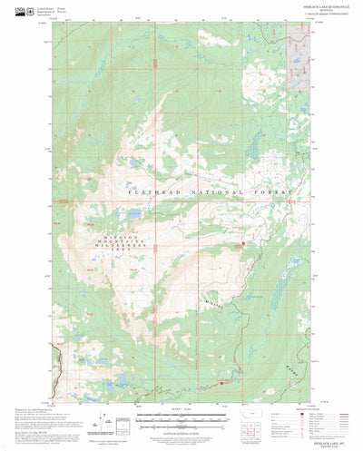 Hemlock Lake, MT FSTopo Preview 1