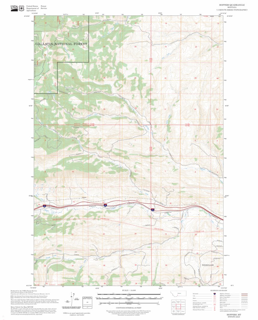 Hoppers, MT FSTopo Map by US Forest Service - Topo | Avenza Maps