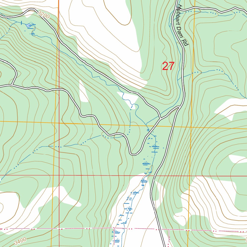 Hubbart Reservoir, MT FSTopo Map by US Forest Service - Topo | Avenza Maps