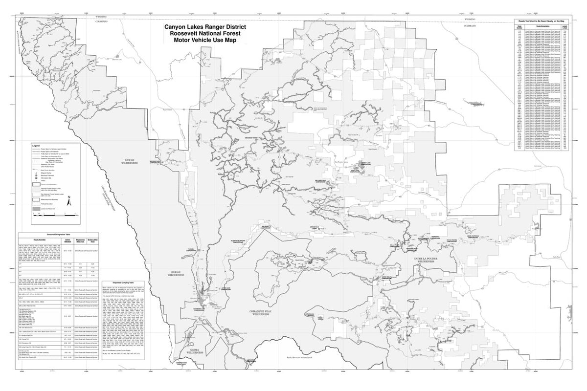 Roosevelt NF Canyon Lakes Ranger District (North Half) MVUM Map by