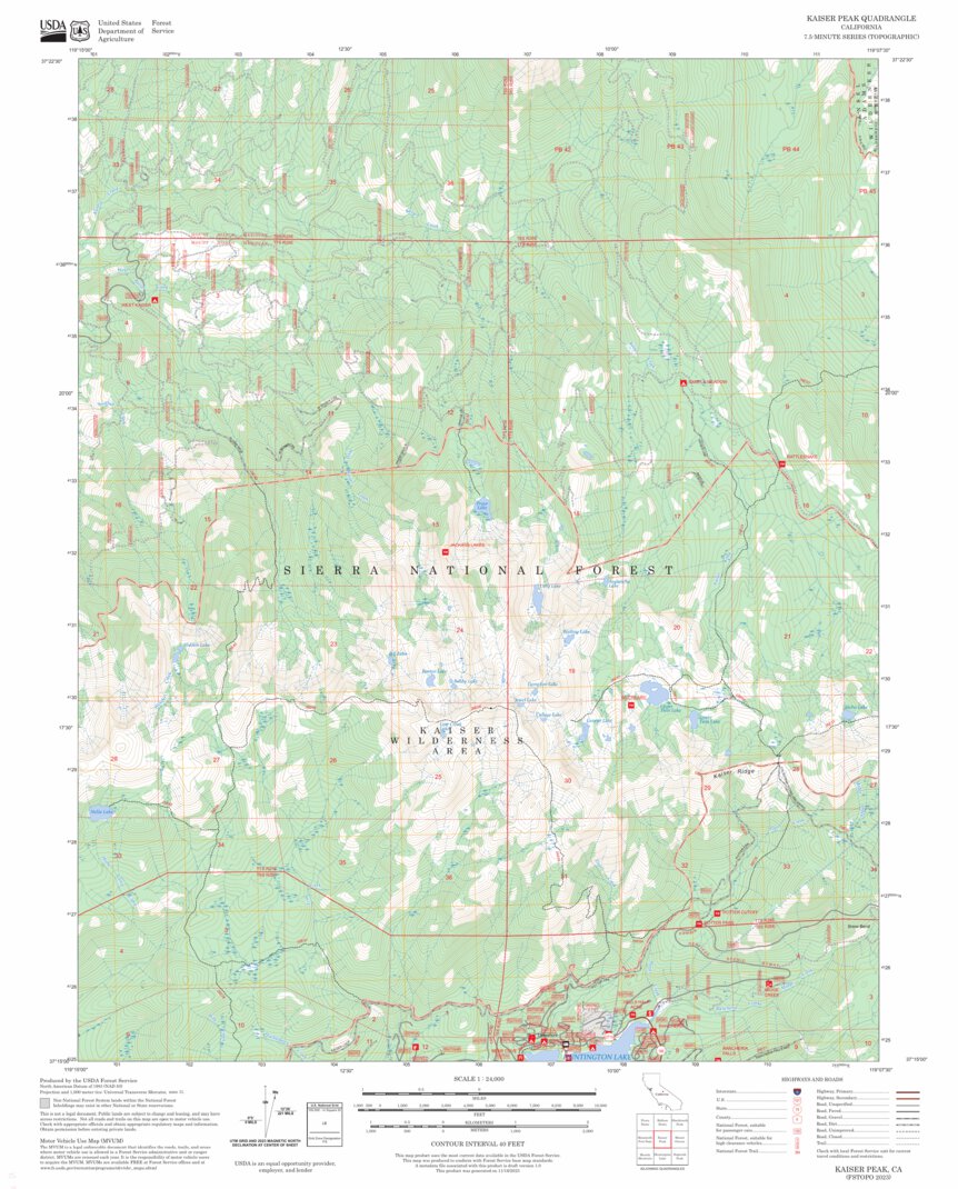 Kaiser Ridge Ca Kaiser Peak, CA FSTopo Map by US Forest Service - Topo | Avenza Maps