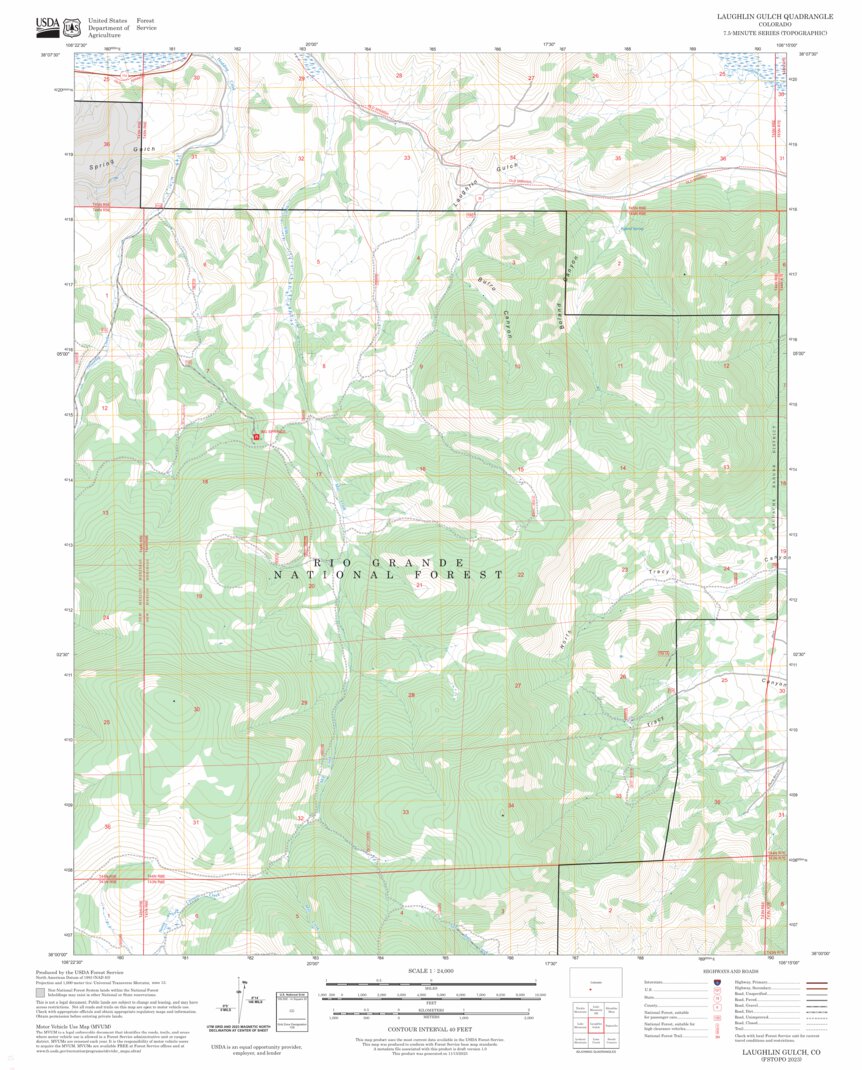 Laughlin Gulch, CO FSTopo Map by US Forest Service - Topo | Avenza Maps
