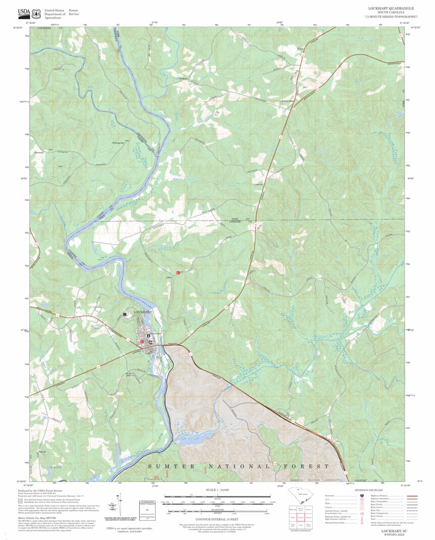 Lockhart, SC FSTopo Map by US Forest Service - Topo | Avenza Maps