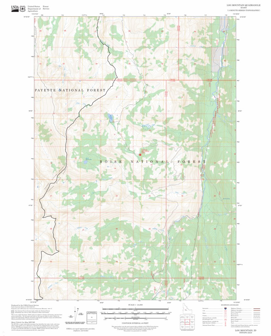 Log Mountain, ID FSTopo Map by US Forest Service - Topo | Avenza Maps