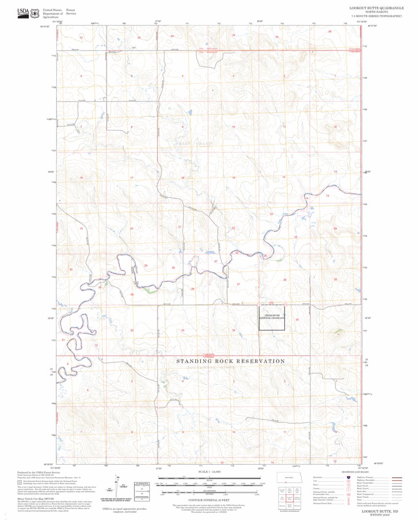 Lookout Butte, ND FSTopo Map by US Forest Service - Topo | Avenza Maps