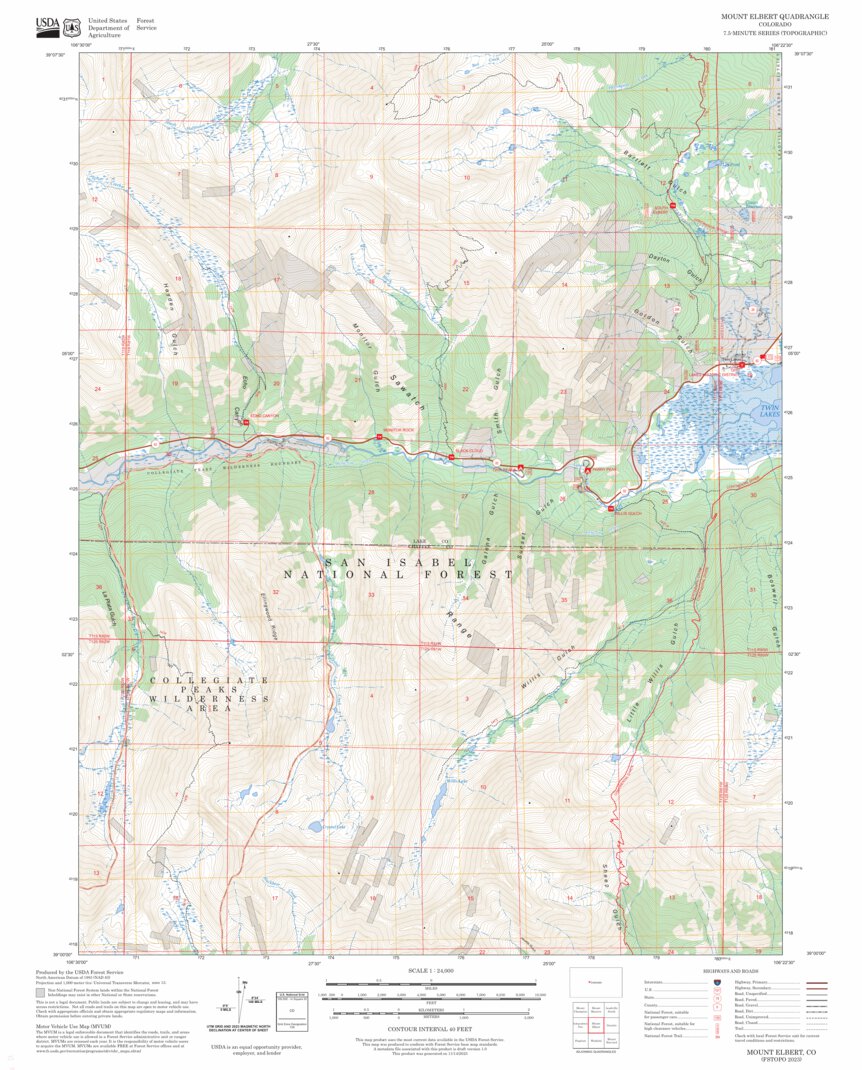 Mount Elbert, CO FSTopo Map by US Forest Service - Topo | Avenza Maps