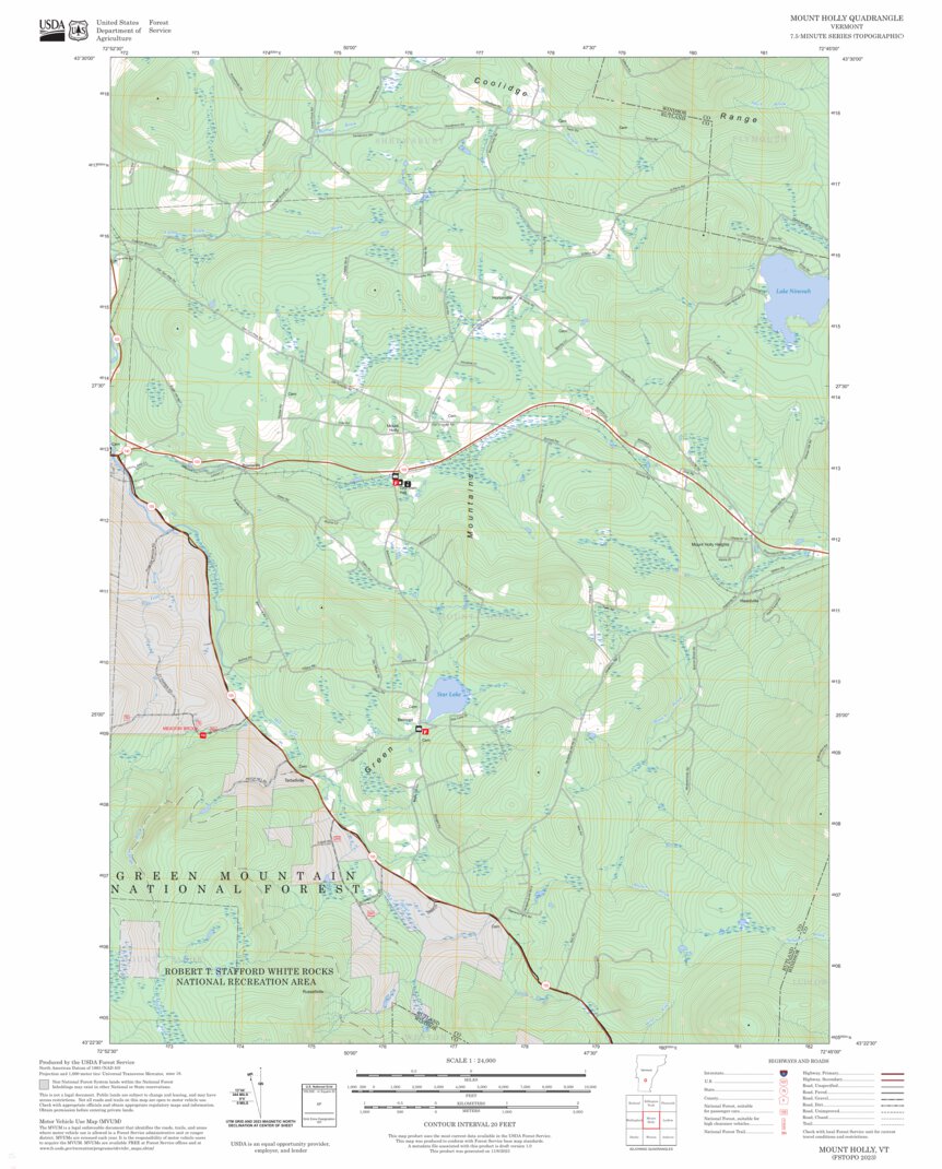 Mount Holly, VT FSTopo Map by US Forest Service - Topo | Avenza Maps
