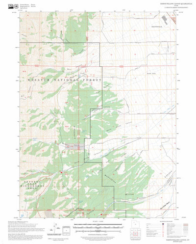 North Willow Canyon, UT FSTopo Preview 1