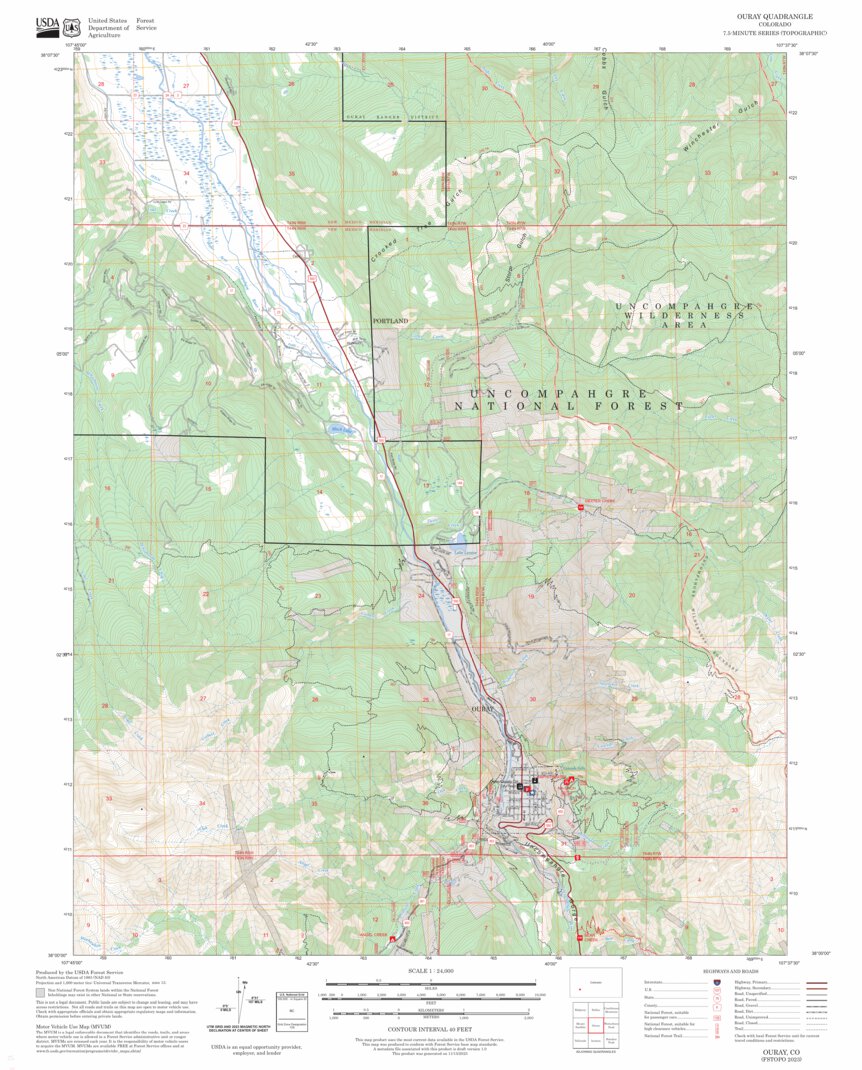 Ouray, CO FSTopo Map by US Forest Service - Topo | Avenza Maps