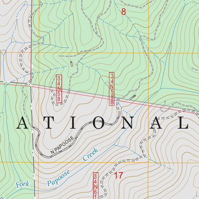 Papoose Creek, CA FSTopo Preview 2