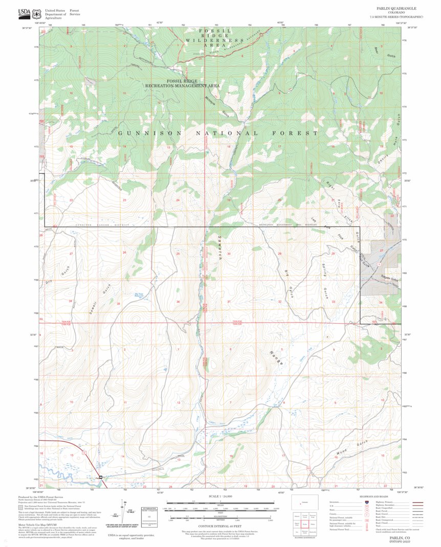 Parlin, CO FSTopo Map by US Forest Service - Topo | Avenza Maps