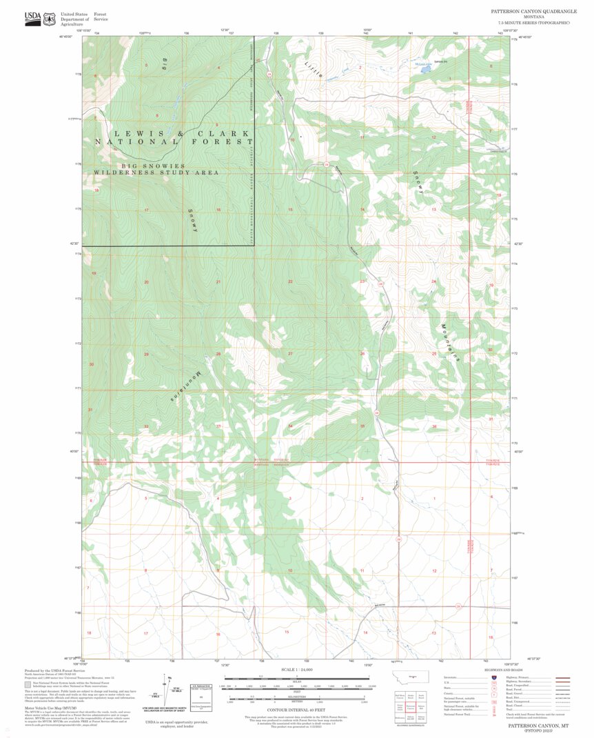 Patterson Canyon, MT FSTopo Map by US Forest Service - Topo | Avenza Maps