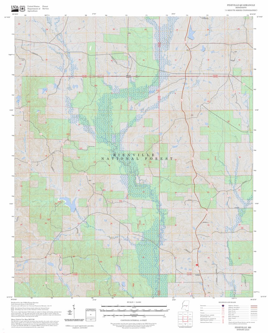 Pineville, MS FSTopo Map by US Forest Service - Topo | Avenza Maps