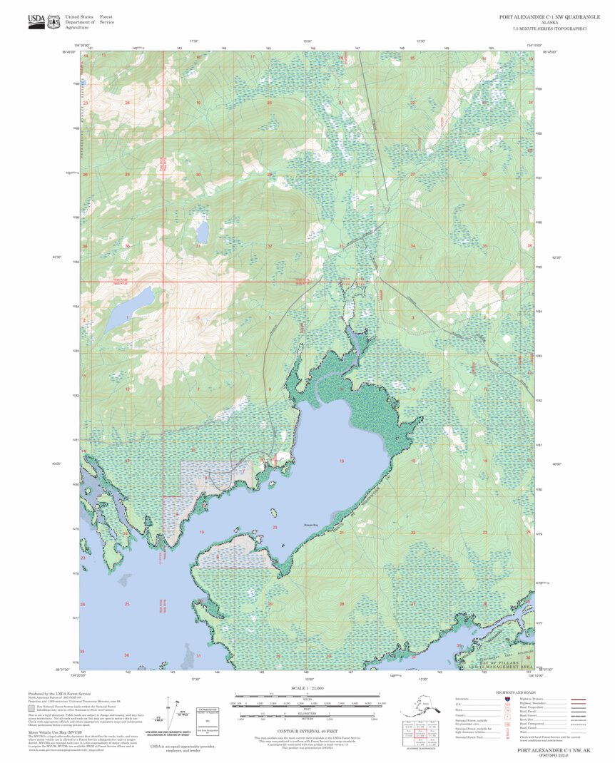 Port Alexander C-1 NW, AK FSTopo Map by US Forest Service - Topo ...