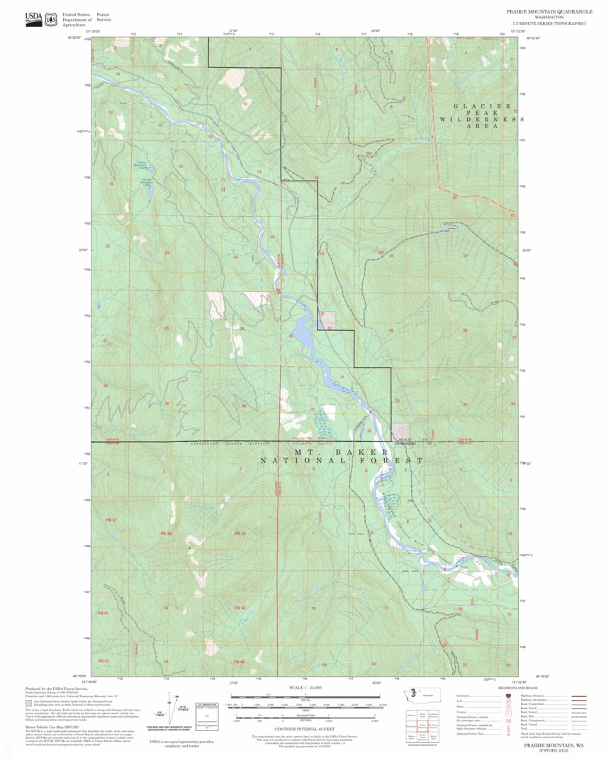 Prairie Mountain, WA FSTopo Map by US Forest Service - Topo | Avenza Maps