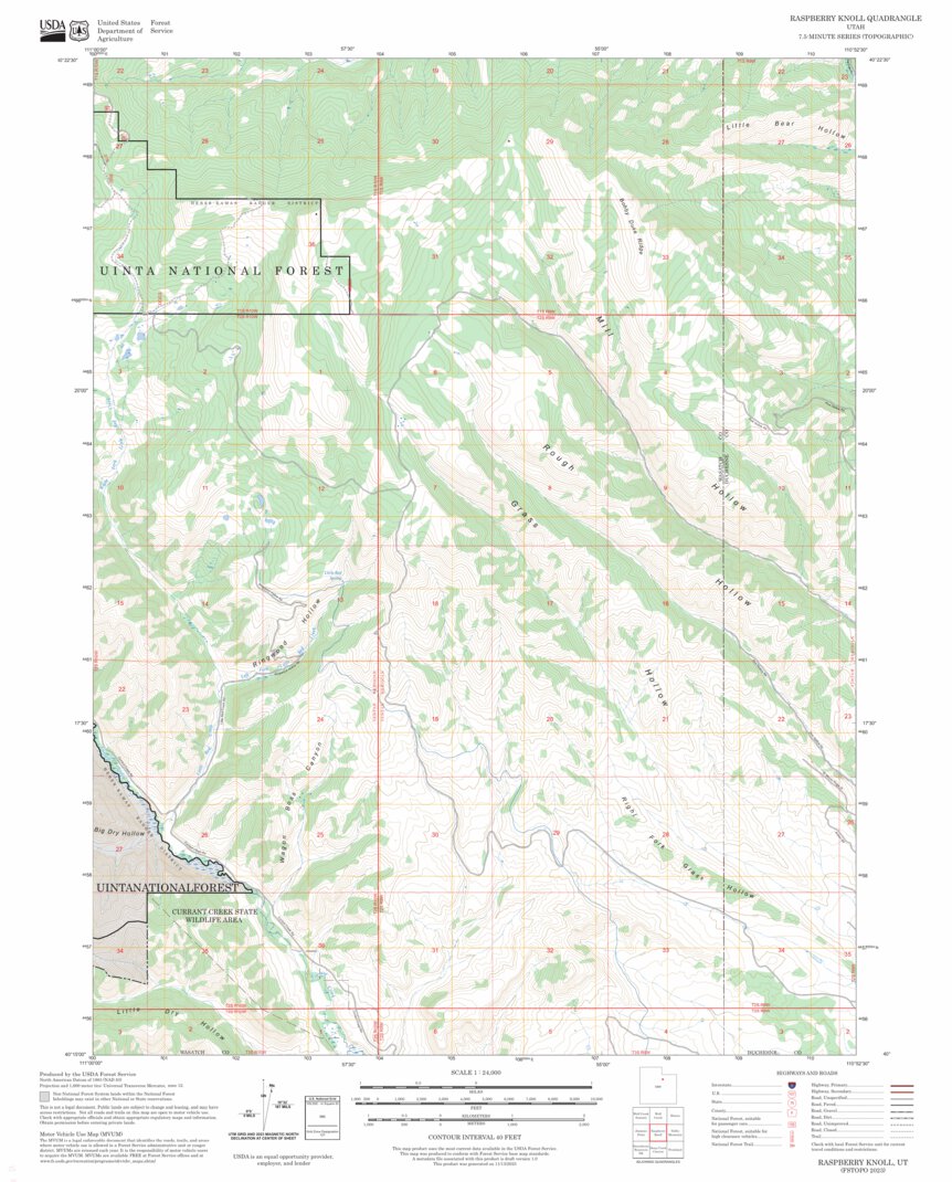 Raspberry Knoll, UT FSTopo Map by US Forest Service - Topo | Avenza Maps