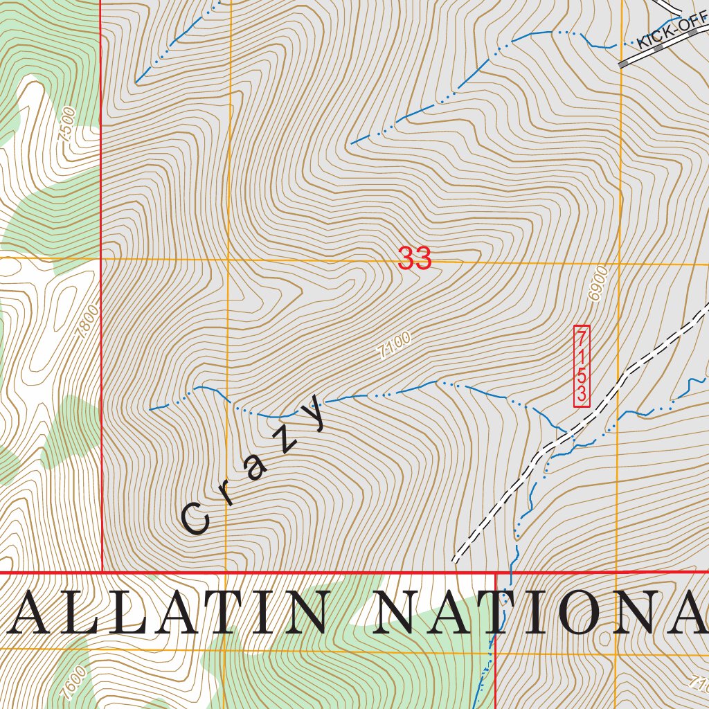 Rein Lake, MT FSTopo Map by US Forest Service - Topo | Avenza Maps