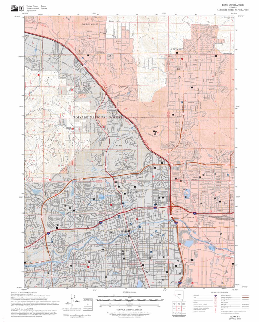 Reno, NV FSTopo Map by US Forest Service - Topo | Avenza Maps