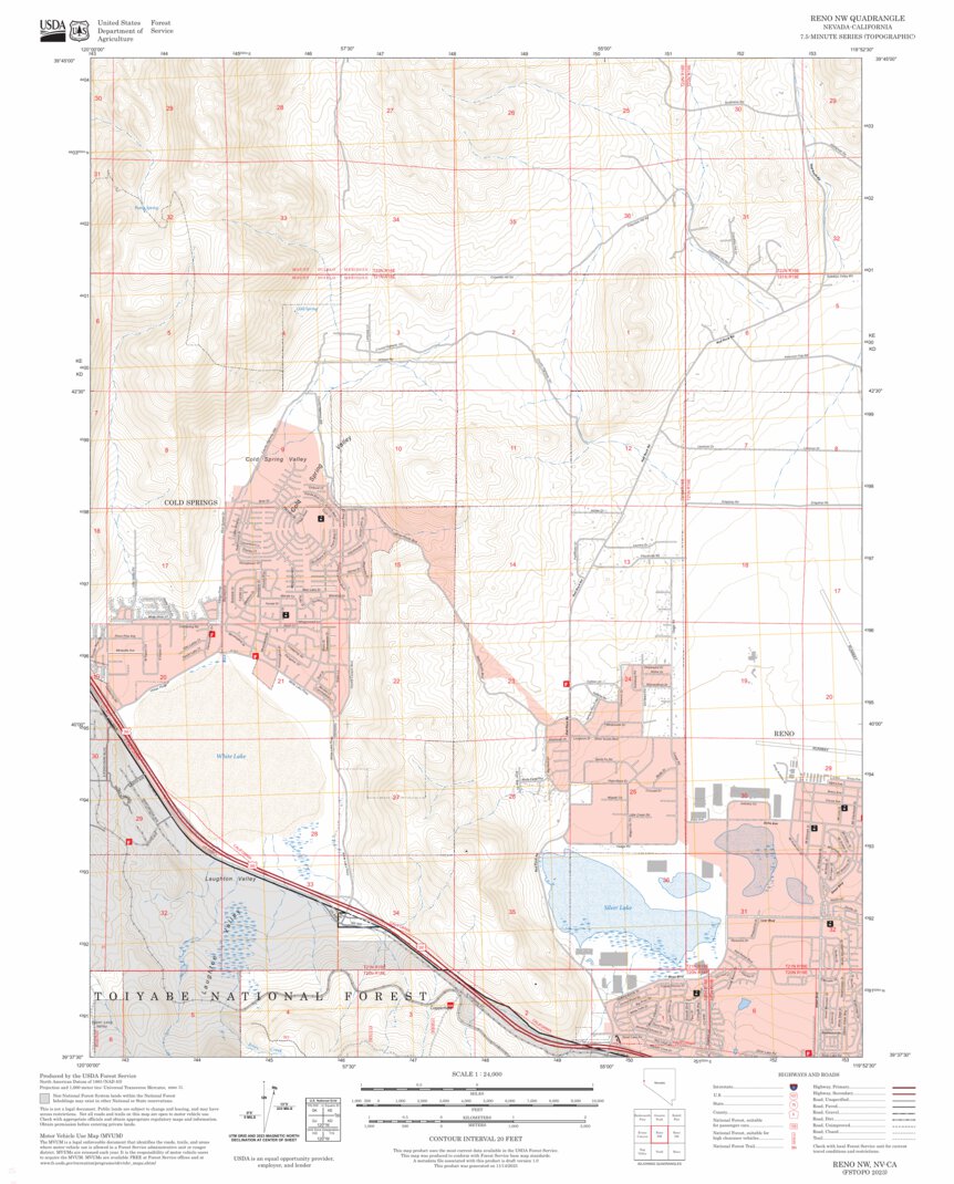 Reno NW, NV FSTopo Map by US Forest Service - Topo | Avenza Maps