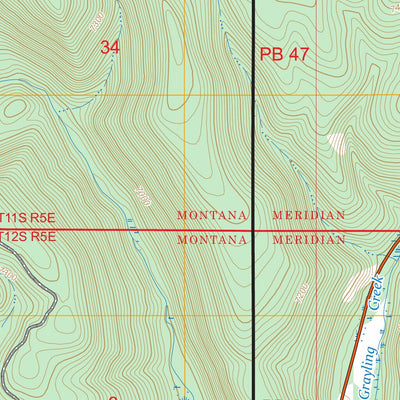 Richards Creek, MT-WY FSTopo Preview 3