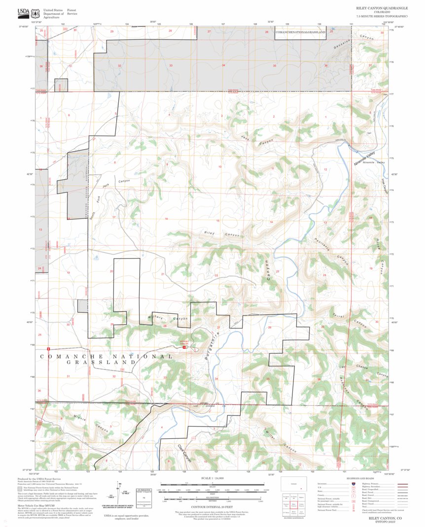 Map Riley Riley Canyon, CO FSTopo Map by US Forest Service - Topo | Avenza Maps