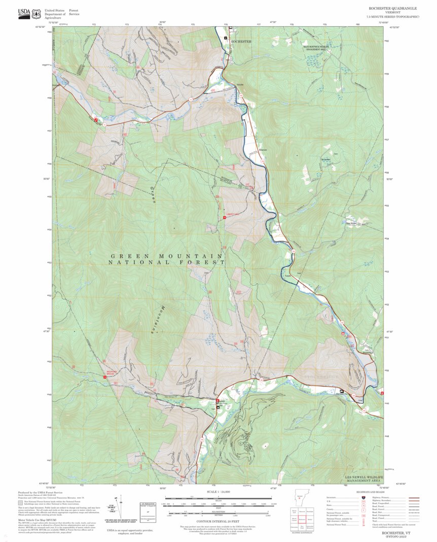 Rochester, VT FSTopo Map by US Forest Service - Topo | Avenza Maps