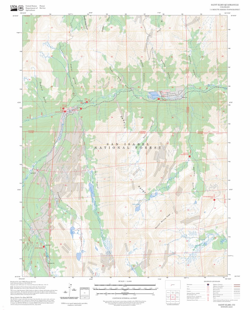 Saint Elmo, CO FSTopo Map by US Forest Service - Topo | Avenza Maps