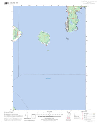 Saint Martin Island, MI FSTopo Preview 1