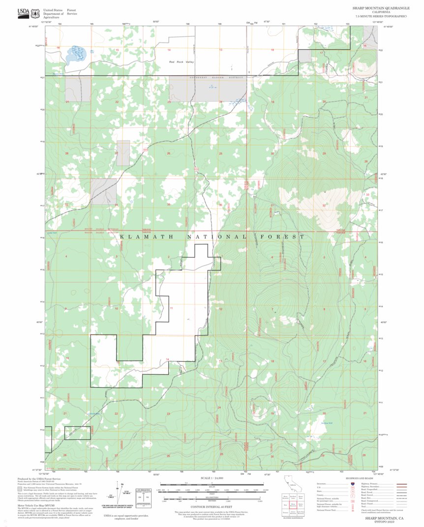Sharp Service Map Sharp Mountain, CA FSTopo Map by US Forest Service - Topo | Avenza Maps