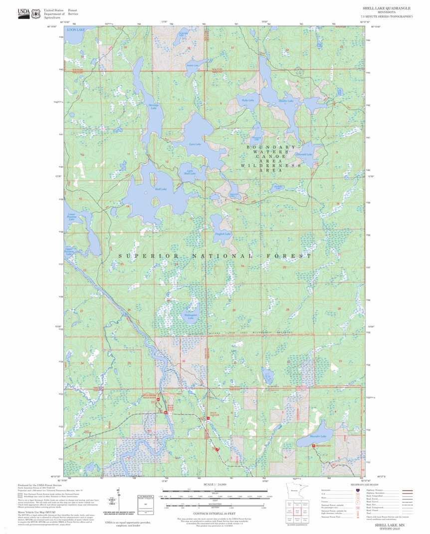 Shell Lake Rural Map Shell Lake, MN FSTopo Map by US Forest Service - Topo | Avenza Maps