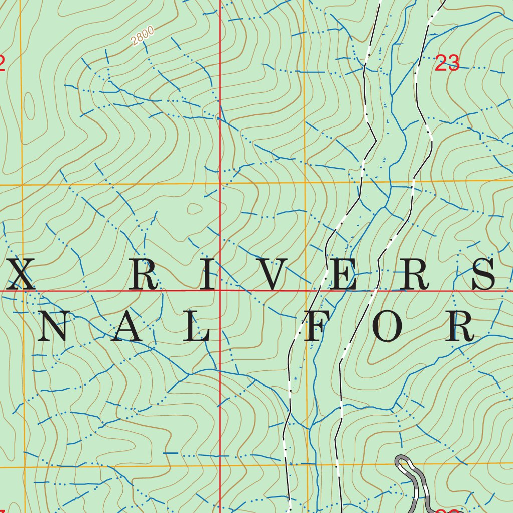 Shelly Creek Ridge, CA-OR FSTopo Map by US Forest Service - Topo ...