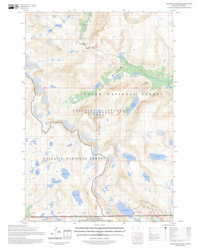 Silver Run Peak, MT-WY FSTopo Preview 1