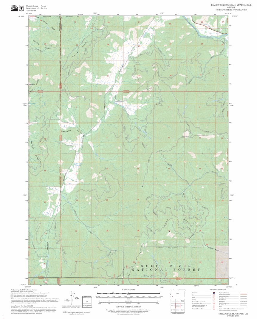 Tallowbox Mountain, OR FSTopo Map by US Forest Service - Topo | Avenza Maps
