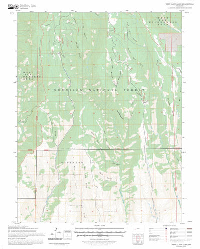 West Elk Peak SW, CO FSTopo Preview 1