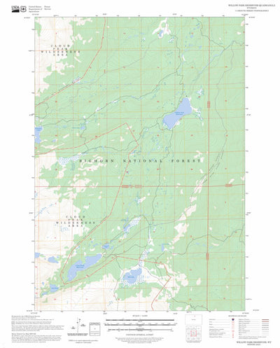 Willow Park Reservoir, WY FSTopo Preview 1
