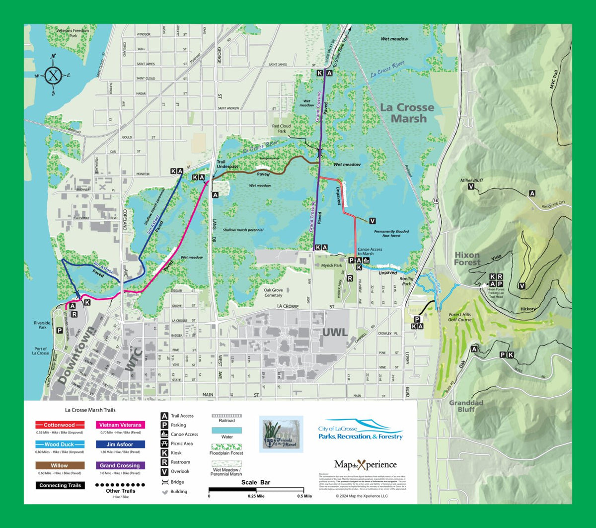 Marsch Map City of La Crosse Marsh Map by Map the Xperience | Avenza Maps