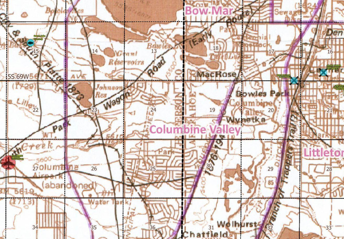Denver History Buff Collection: old 7.5' topos (1940s-80s), stagelines ...