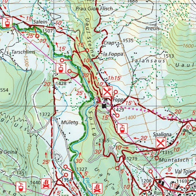 Region Flims–Laax–Falera, 1:25'000, Hiking Map Preview 3