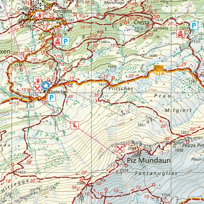 Obersaxen Mundaun Lumnezia–Greina, 1:25'000, Hiking Map Preview 3