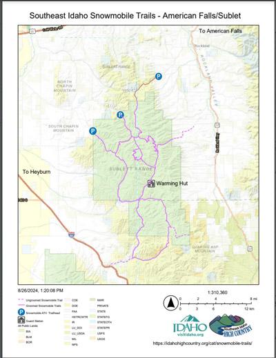 American Falls Sublett Range Idaho Snowmobile Trails Preview 1
