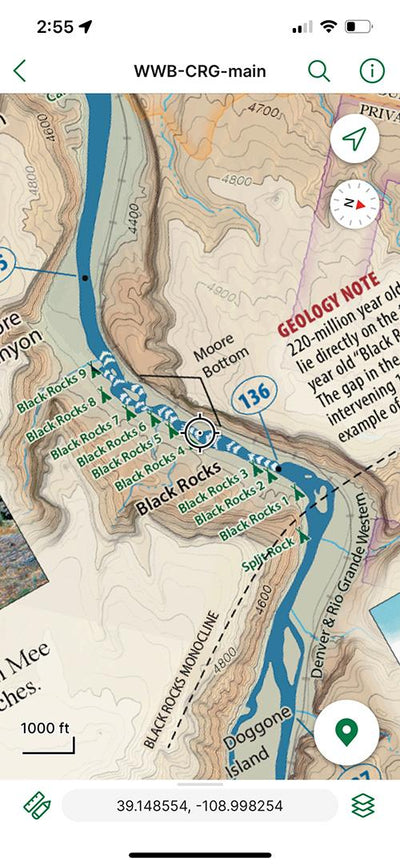 Ruby Horsethief River Map with Westwater - Belknap's Canyonlands River Guide Preview 2