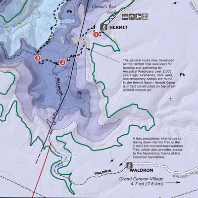 Geologic Trail Map of the Grand Canyon: Hermit Trail Preview 2